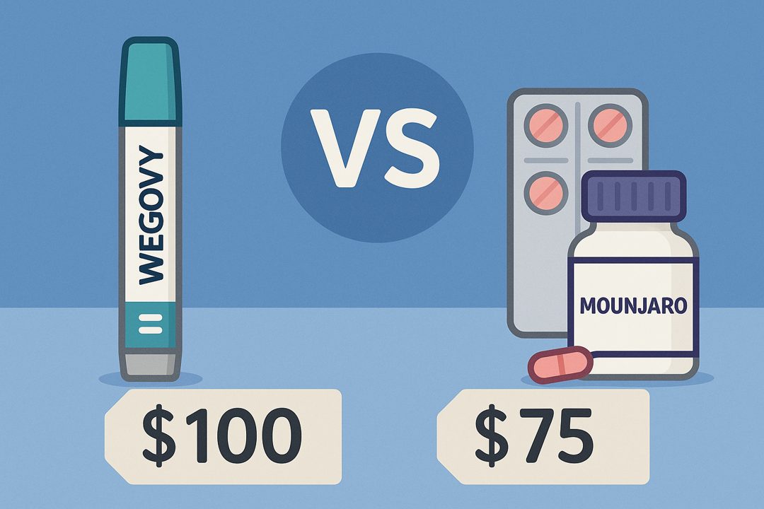 위고비와 마운자로의 가격 차이를 비교한 이미지