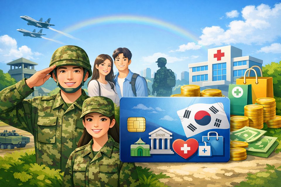 병역 의무자 대상 금융·복지 기능을 담은 나라사랑카드 안내 이미지