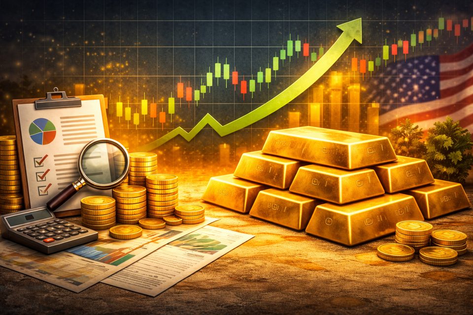 금괴와 투자 그래프가 함께 보이는 이미지, 금 ETF 추천과 규모 비교를 상징