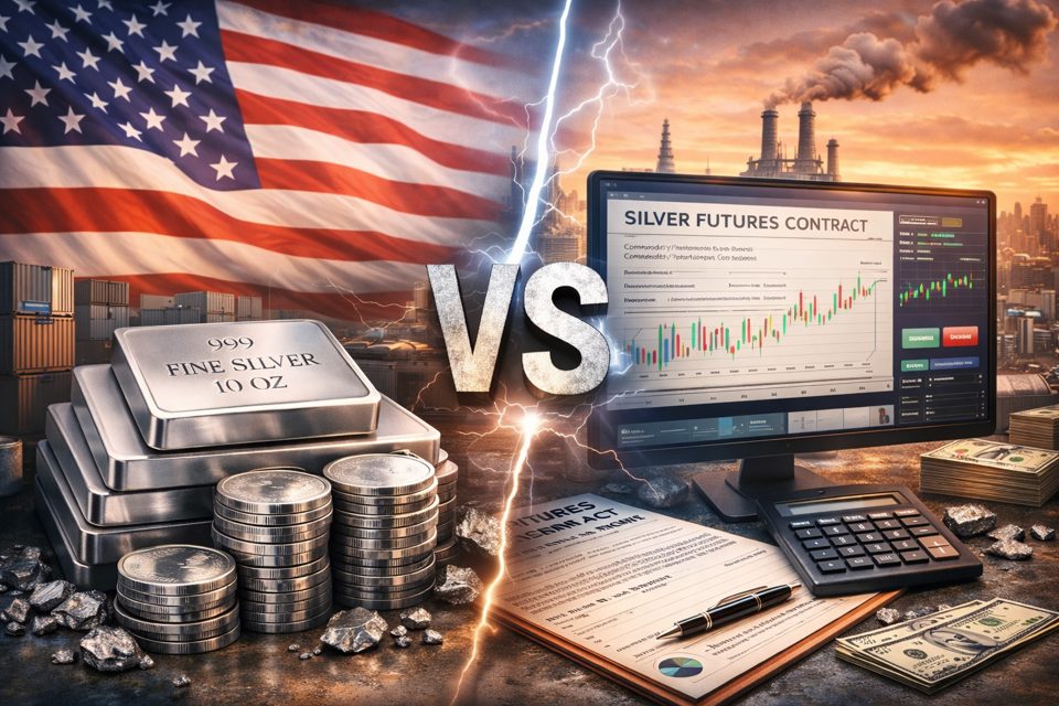 은괴와 선물 차트가 함께 표시된 비교 개념 이미지