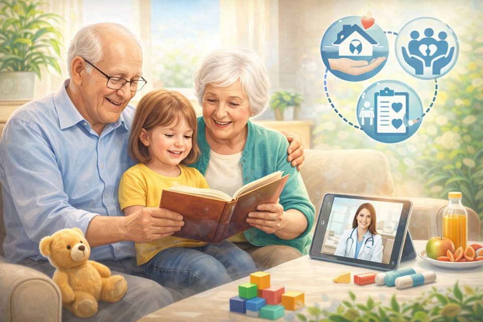 조부모가 손주를 돌보는 가정 돌봄 지원 제도 안내 이미지