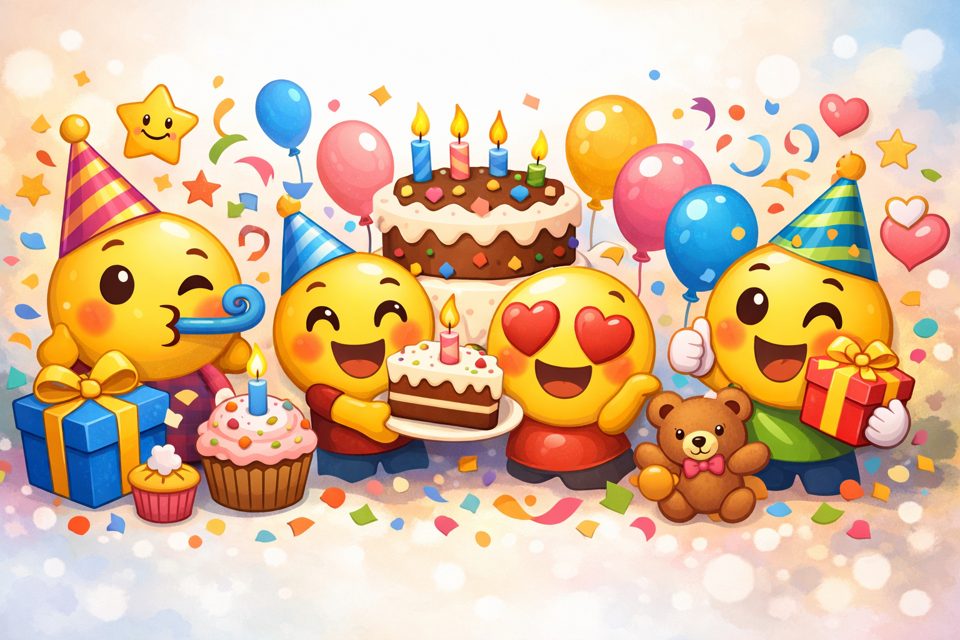 직장 동료에게 보내는 무난한 생일 축하 이모티콘 메시지