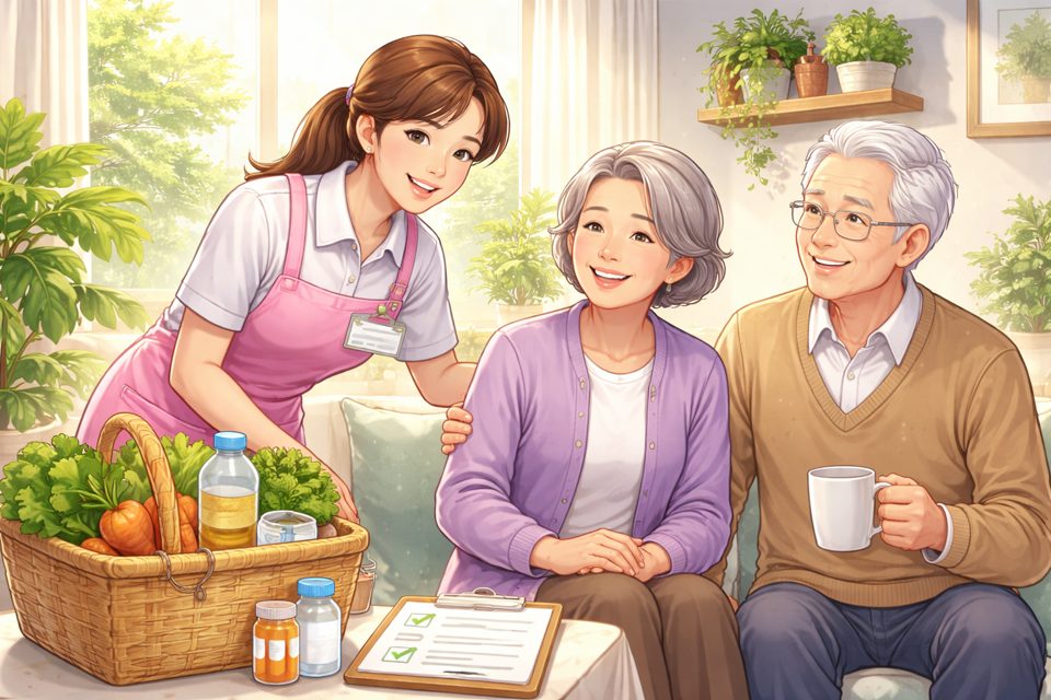 노인 돌봄 서비스와 생활지원사를 나타내는 이미지