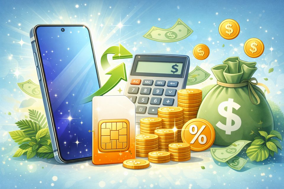 자급제폰과 통신비 절감을 나타내는 이미지