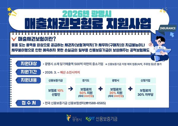 광명시 매출채권보험료 지원사업 안내 이미지